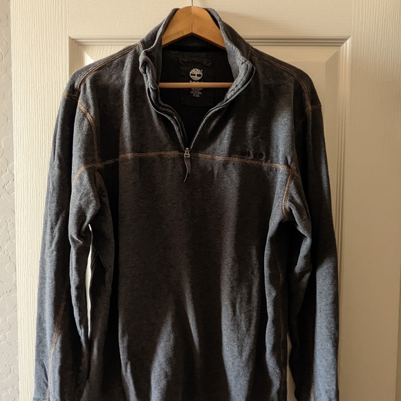 Timberland 1/4 zip Mock Turtleneck Sweatshirt Size Medium in Gray - Picture 3 of 8